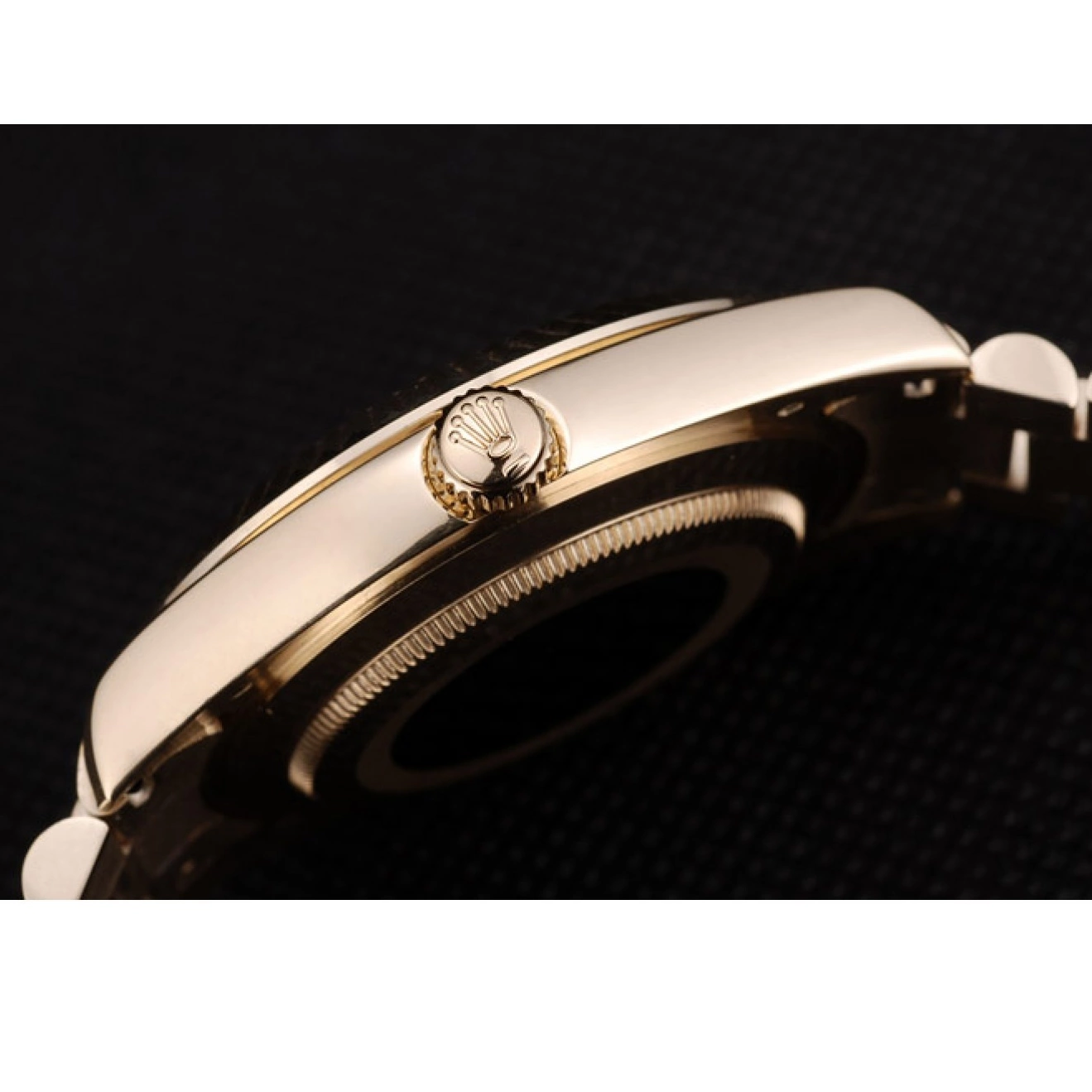 Rolex aaa copy DayDate Rolex Bezel 41997 Stainless Dial Swiss Gold Ribbed Steel Gold 0527